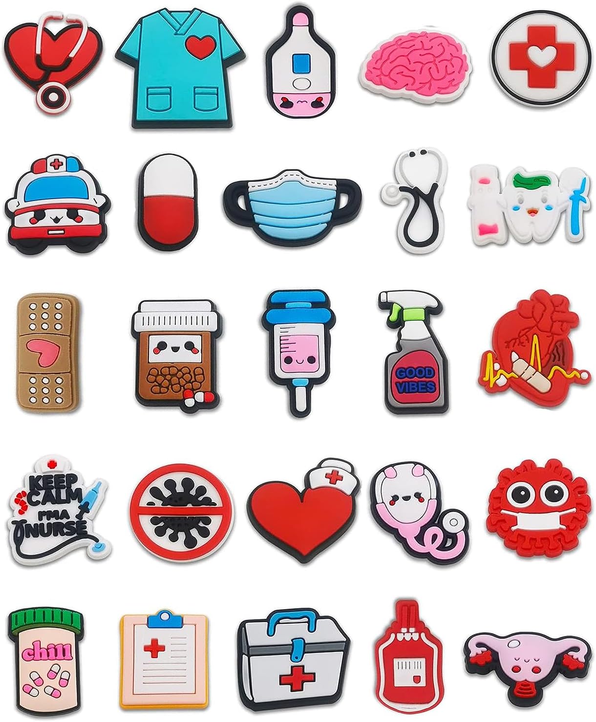 BOWNDYPVC Different Shape Shoe Charms for Shoe Decoration,Cute Girly Pin Charm Gift for Girls Kids Teens Women Adults