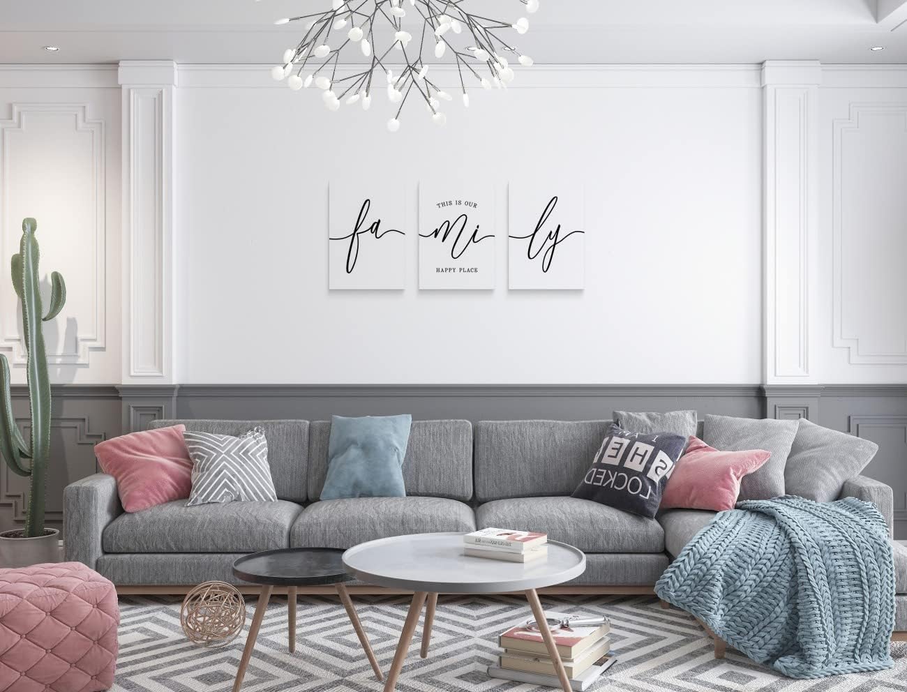 GUBIYU Home Family Wall Decor, Wall Art for Living Room Set of 3 Inspirational Canvas Prints Black and White Framed Canvas Art Paintings Wood Wall Decoration for Dining Room Bedroom Home Decor 24x36