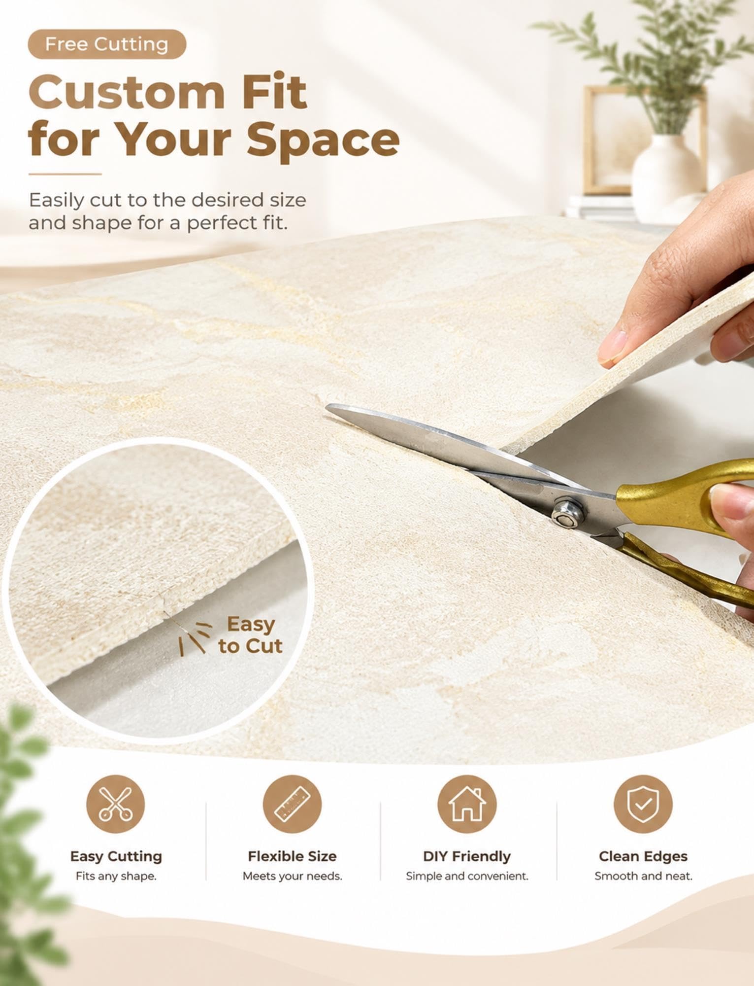 Carta da parati adesiva 5mm effetto pietra, decorazione murale