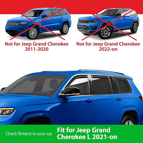 Miniatura 3 de Goodyear Deflectores de ventana inastillables en el canal para Jeep Grand Cherokee L 2021-2026, protectores de lluvia, viseras de ventana para Para