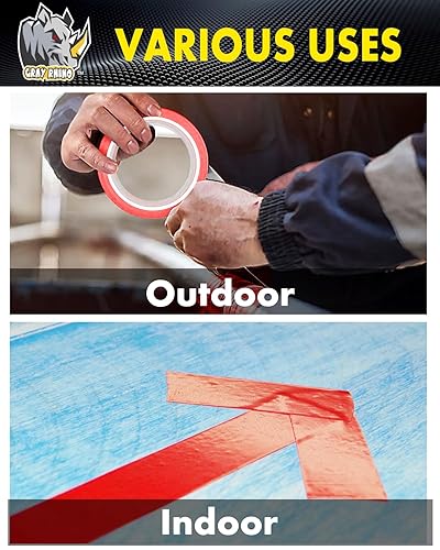 Miniatura 6 de GRAY RHINO Cinta adhesiva resistente al agua de 1.88 pulgadas, 105 pies35 yardas, desgarrable sin residuos, cinta adhesiva fuerte para embalaje,