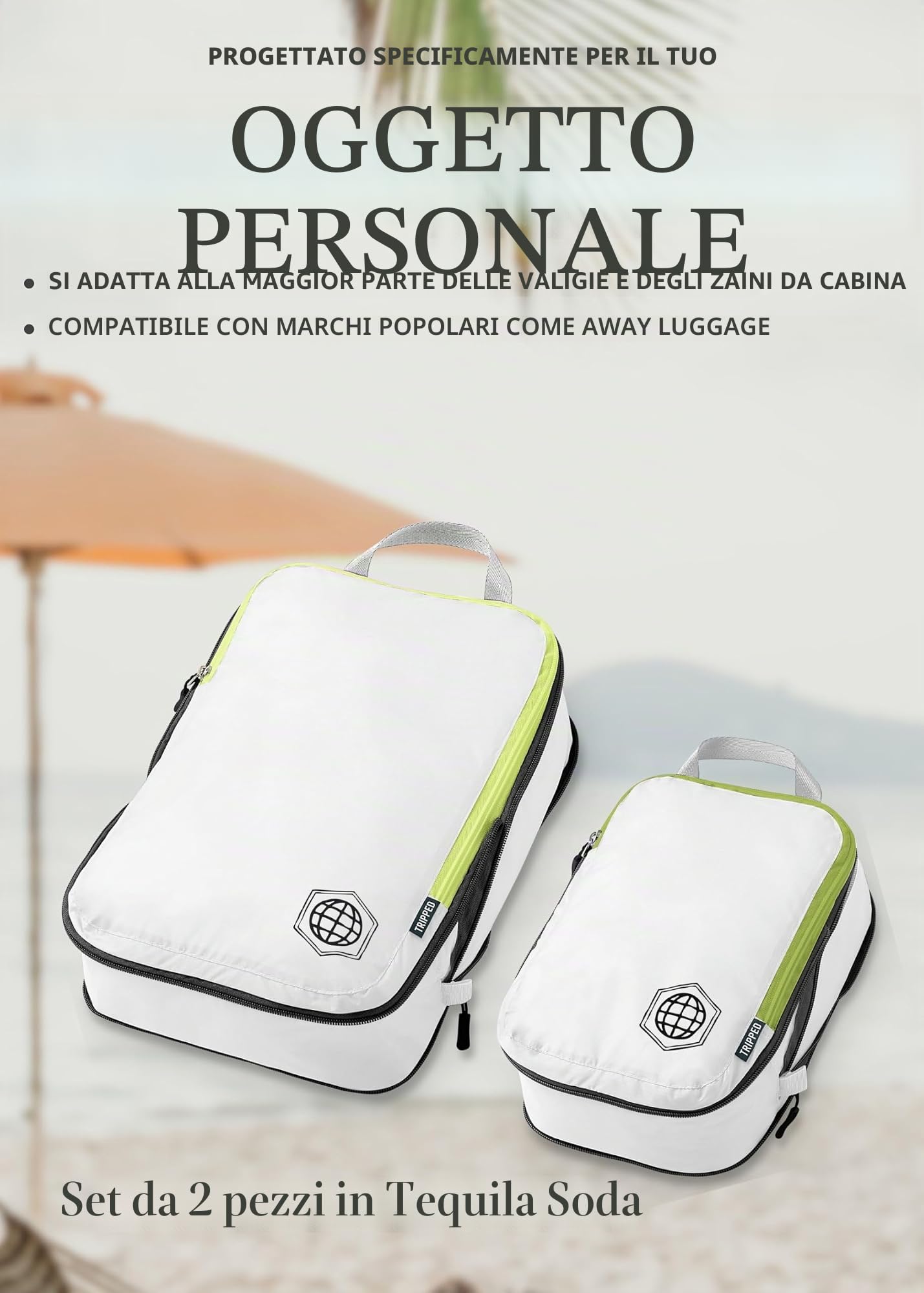 TRIPPED Travel Gear Compressione dell'imballaggio Set di cubi per durevole del viaggio-leggero Carryon borse Organizer con doppia cerniera di