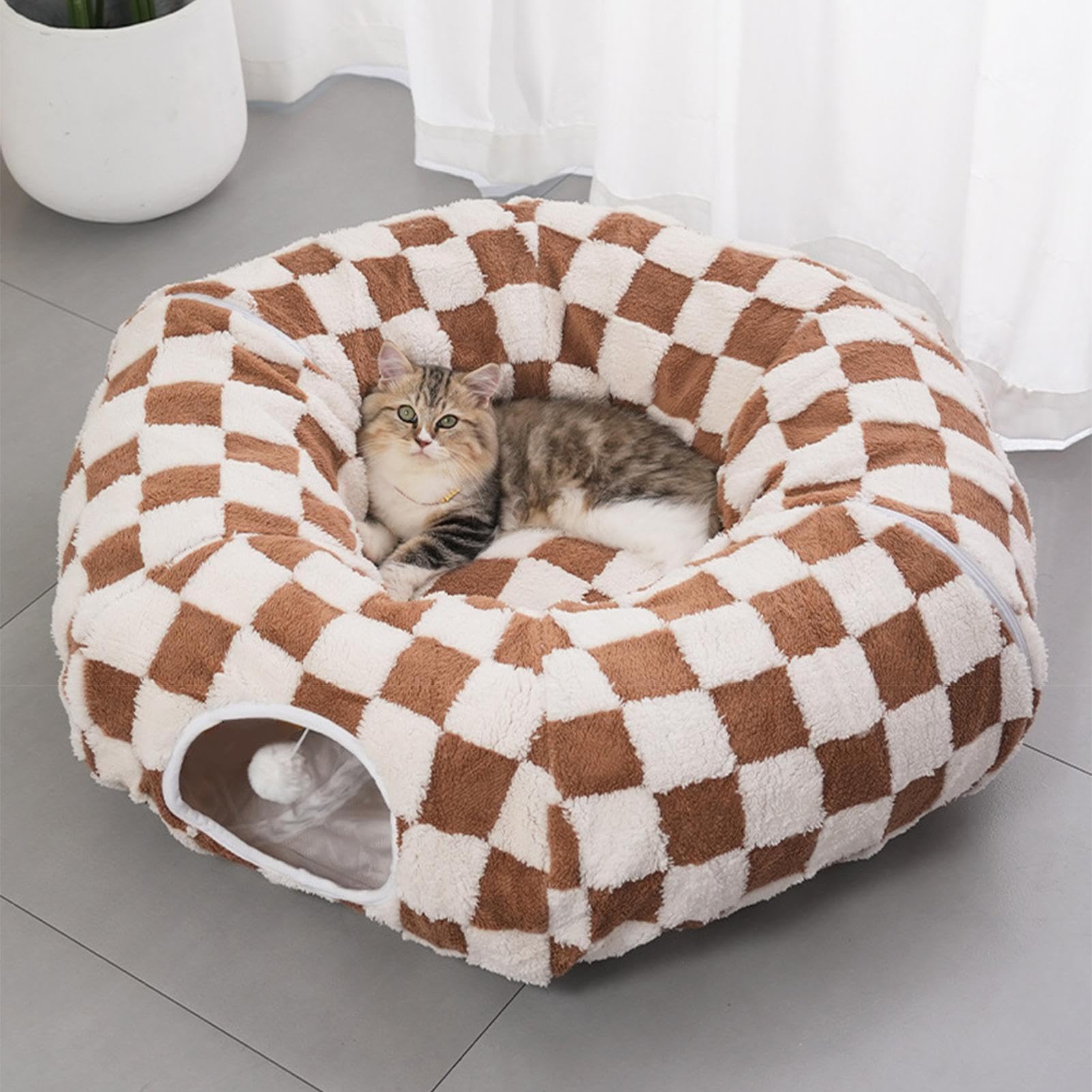 Katzentunnel Bett Abtrennbares Nest Haustierzubehör | Haustierhöhle Und Spieltunnel Spielzeug Für Kleine Tiere, Hunde Und , Innenbereich, Wohnzimmer, Balkon, Wohnung,