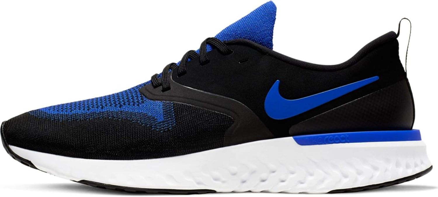 Nike Odyssey React Flyknit 2 Running Shoes (Black/Racer Blue), 8.5