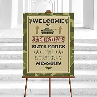 Army Birthday Welcome Sign, Military Camouflage Birthday Poster, Personalized Soldier Theme Party Sign, Custom Army Mission Backdrop, Boys Tank Military Party Decoration 116