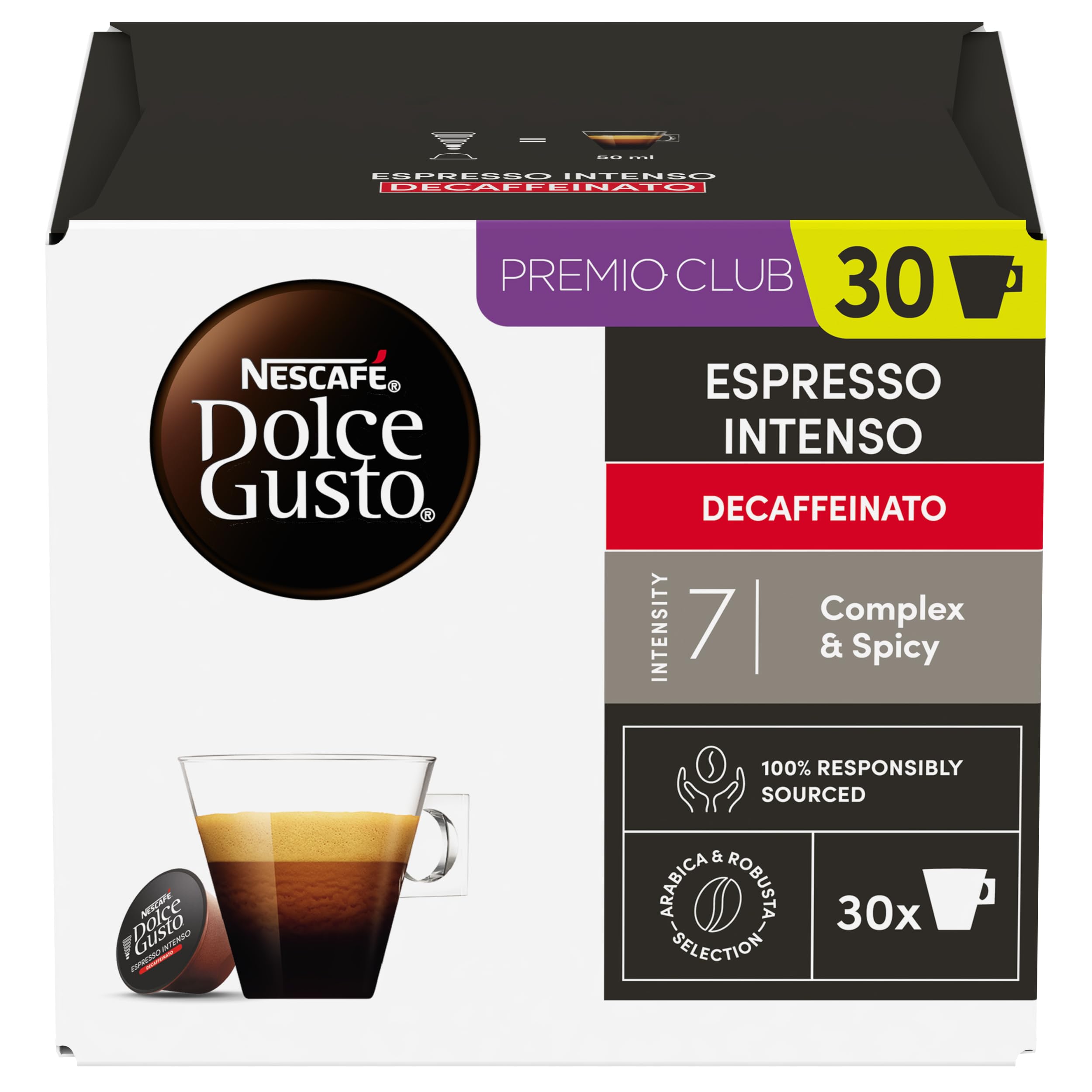 NESCAFÉ Dolce Gusto Espresso Intenso Descafeinado Kapsułki 90 Sztuk (3x30) Oryginalne