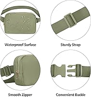 Vista 32 de Riñonera cruzada para mujeres y hombres, bolsa para cinturón para senderismo con correa ajustable, riñonera para correr, entrenamiento, deportes