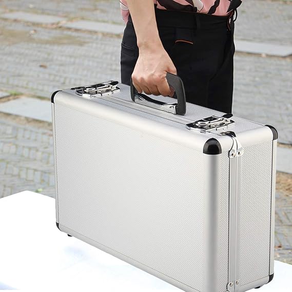 Flight Case Aluminium Foam Microphone Camera Photography Carry Lock Storage Box L400mm x W240mm x H125mm | Lockable Flight Case with Foam Insert for Camera, Photography Gear & Tools, Storage & Carry Case, 400×240×125mm