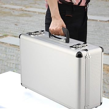 Flight Case Aluminium Foam Microphone Camera Photography Carry Lock Storage Box L400mm x W240mm x H125mm | Lockable Flight Case with Foam Insert for Camera, Photography Gear & Tools, Storage & Carry Case, 400×240×125mm