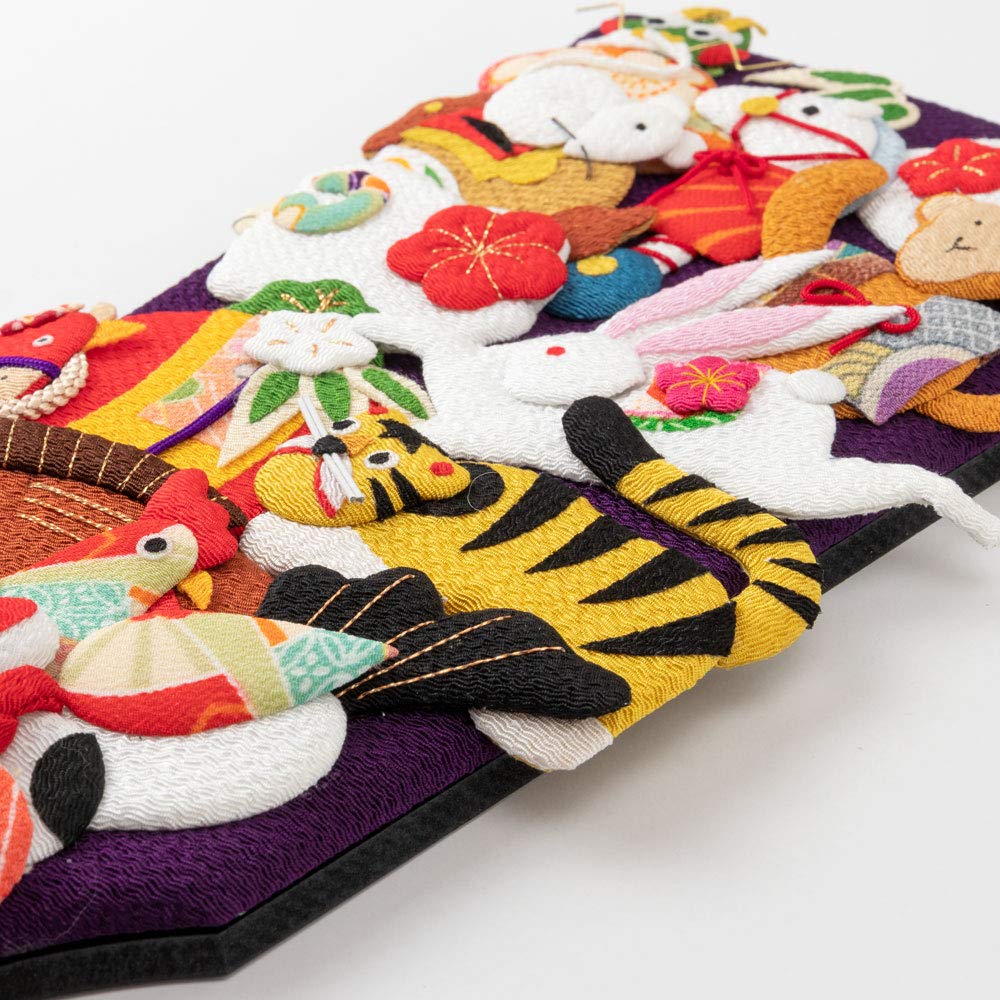 Amazon | 京都夢み屋十二支羽子板飾りスタンド付きちりめん細工の正月