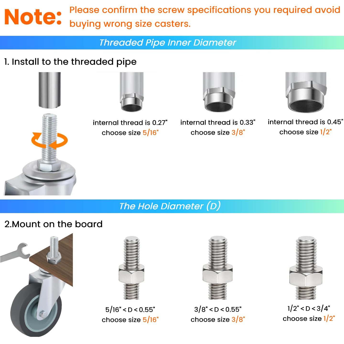 3 Inch Swivel Caster Wheels Set of 4, Heavy Duty Stem Caster Wheels 1/2 -13 x 1-1/2, Non-Locking 360 Degree TPR Rubber Casters for Furniture, Carts, Workbench