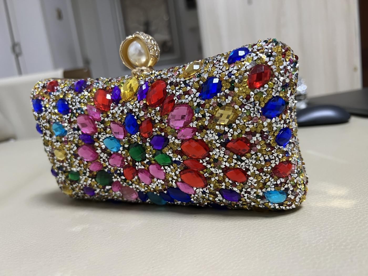 Vgift Crystal Box Clutch, Women Rhinestone Purse Handbag, Jeweled Evening Bags - Image 5