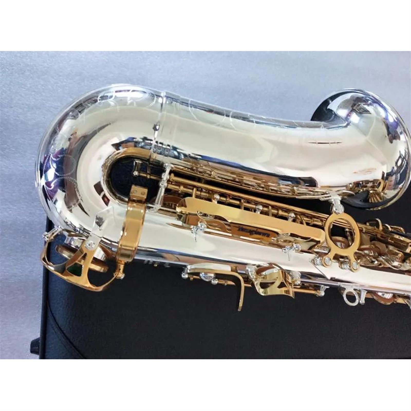 Saxofón Saxofón Alto Chapado En Plata Con Llave Dorada, Saxofón Profesional Con Estuche Para Boquilla