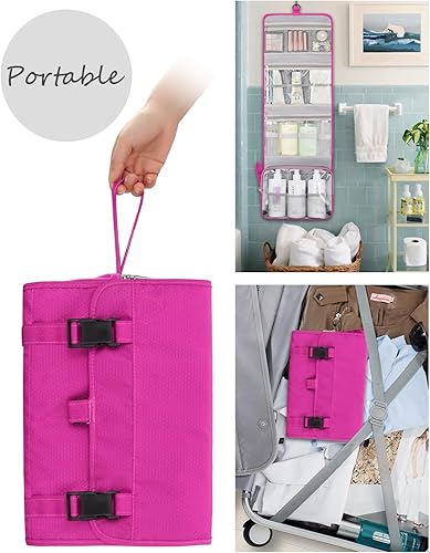 Miniatura 2 de Relavel Neceser colgante para hombres y mujeres para viajar, 02-rosado intenso, Neceser para mujer