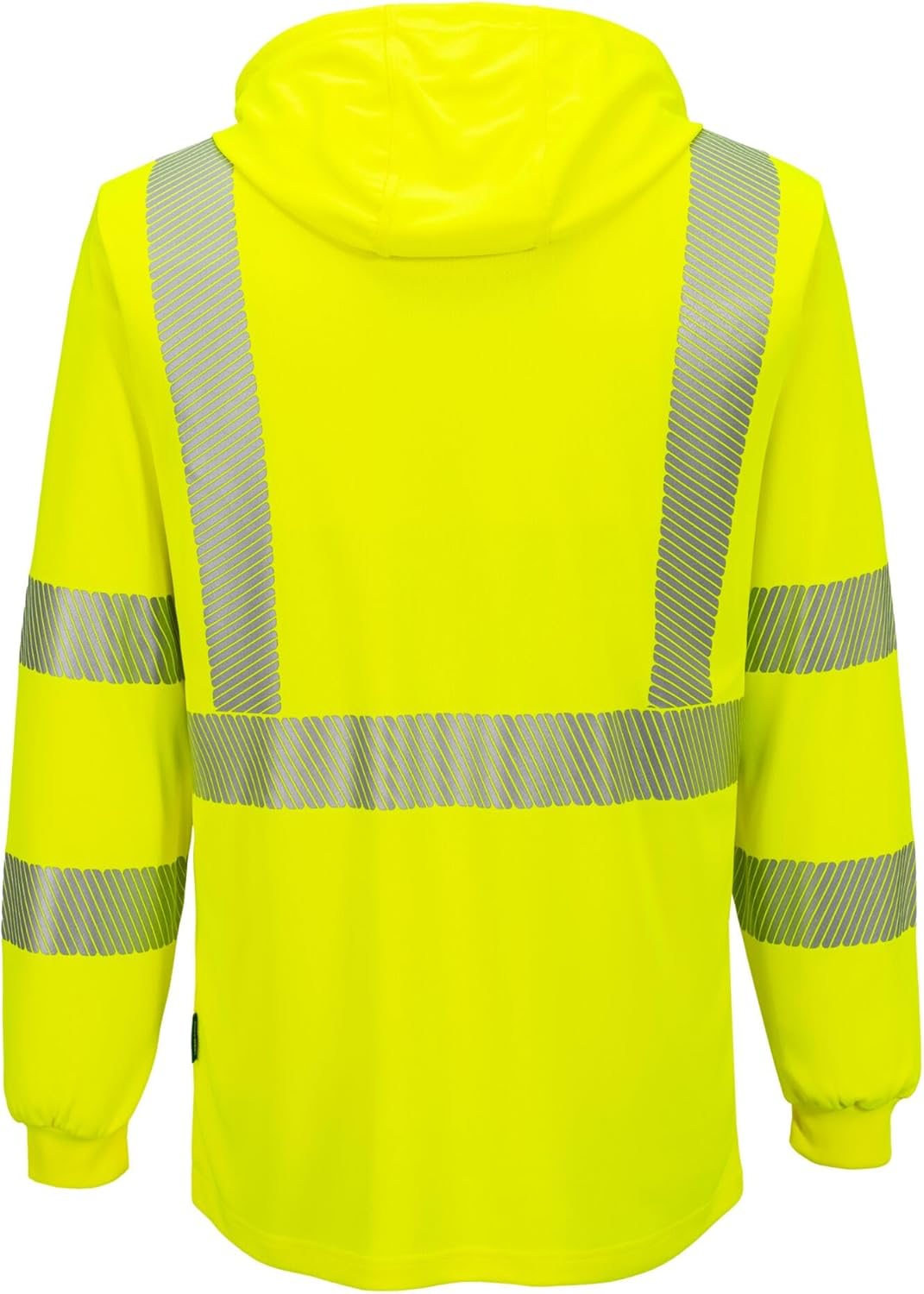 Portwest L042 Hi Vis Lightweight Long Sleeve Hooded T Shirt with Moisture Wicking Breathable Design, Yellow, XL