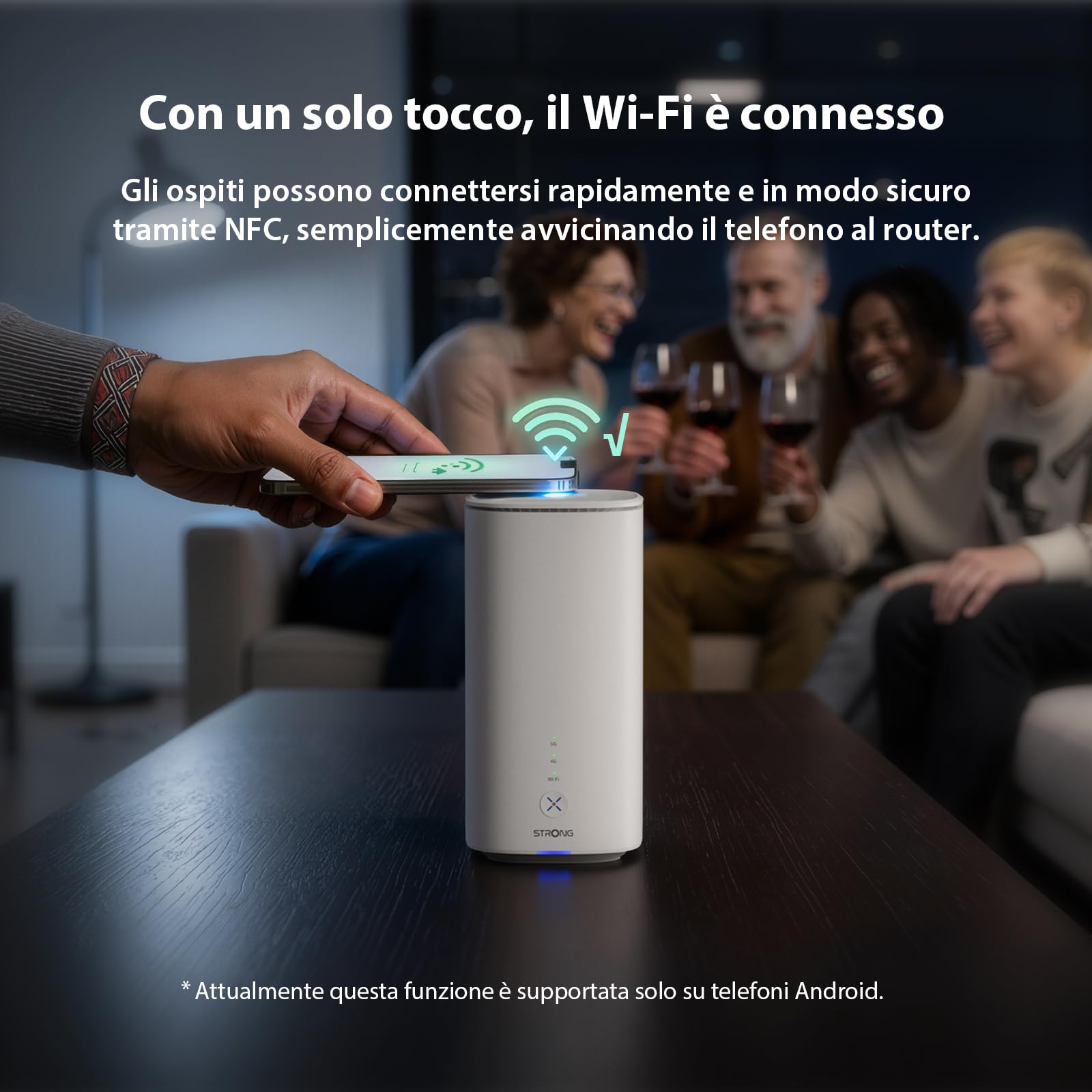 STRONG Router 5G con SIM, WiFi 7 BE3600 Dual Band, Router WiFi con SIM fino a 3,2 Gbps, Gigabit LAN/WAN, WAN Backup, NFC One-Tap, 8K Streaming, Router per Casa e Ufficio | Router WiFi con SIM fino a 3,2 Gbps, Gigabit LAN/WAN, WAN Backup, NFC One-Tap, 8K S