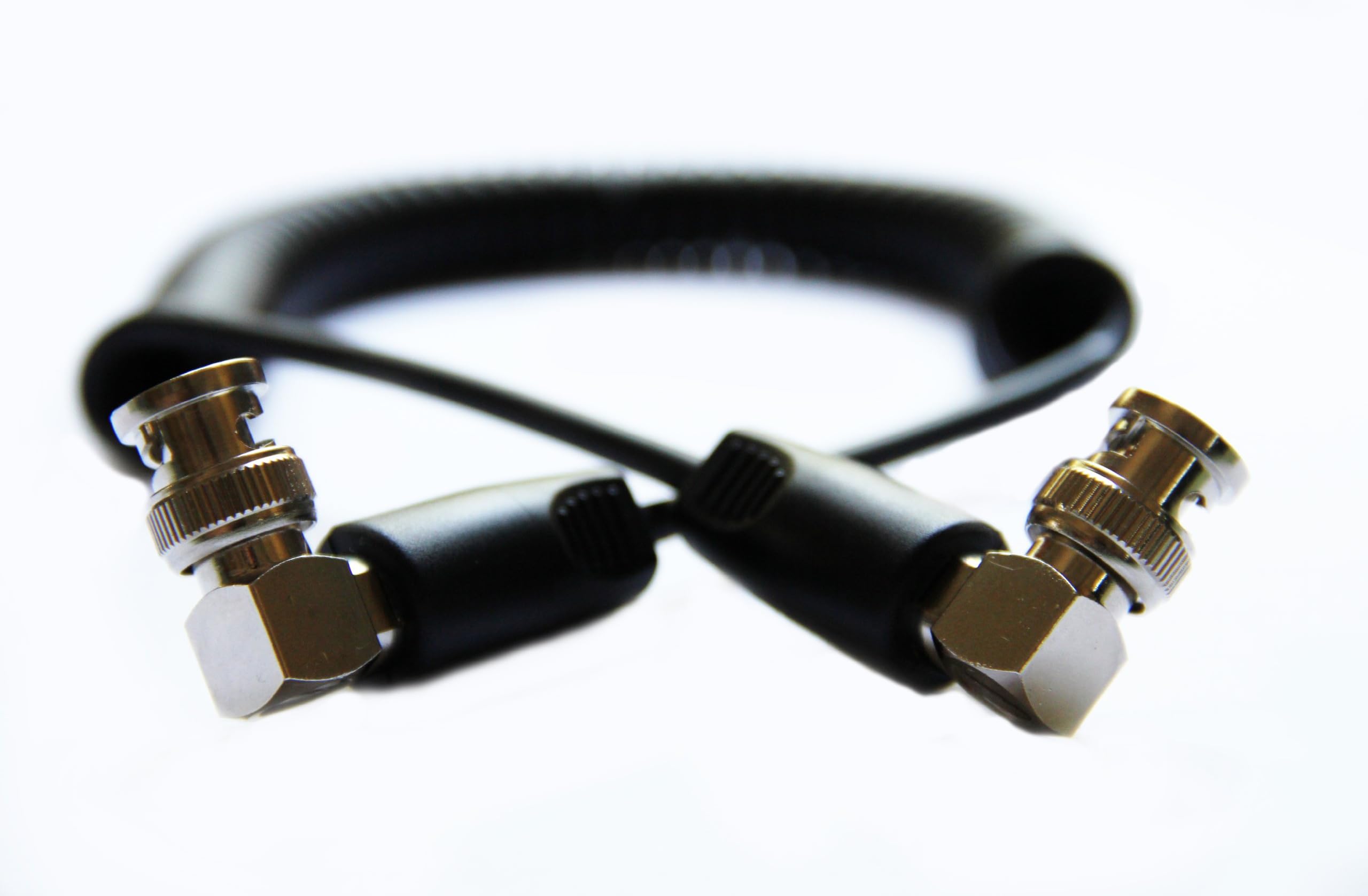CineCoil BNC to BNC 10" Right Angle Coil Based HD-SDI Cable, 30AWG Gauge