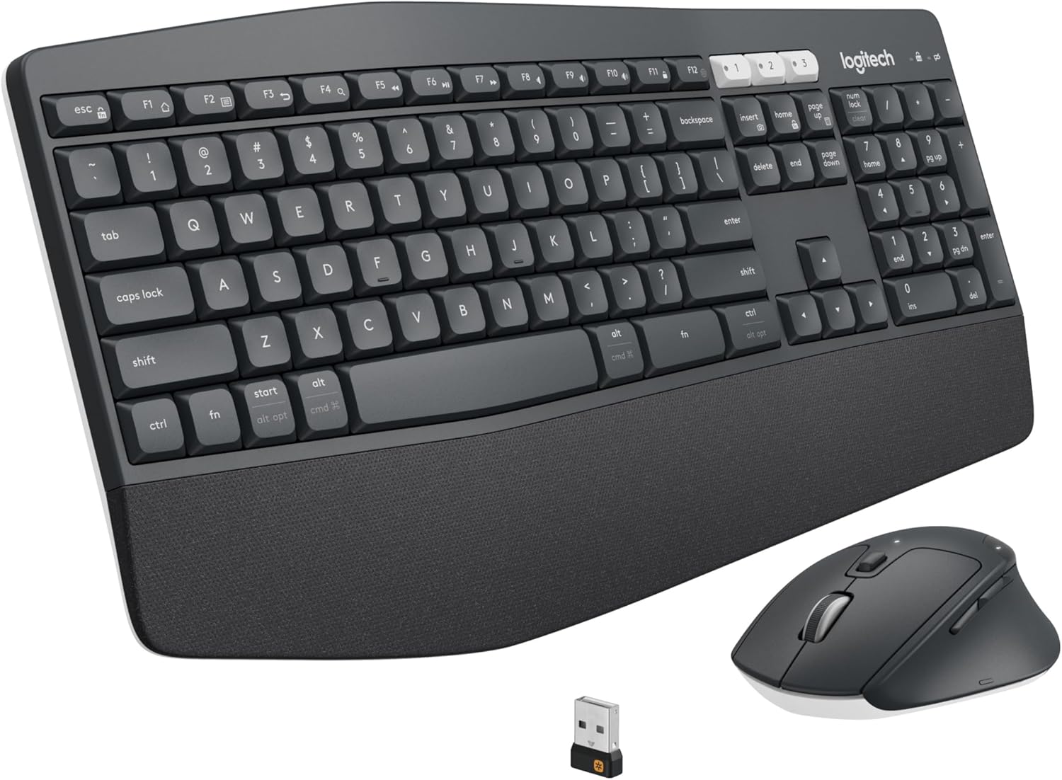 Logitech MK850 Performance Wireless Keyboard and Mouse Combo + McAfee Total Protection 2024 Ready | 3 Devices | 15 Month Subscription | Cybersecurity Software