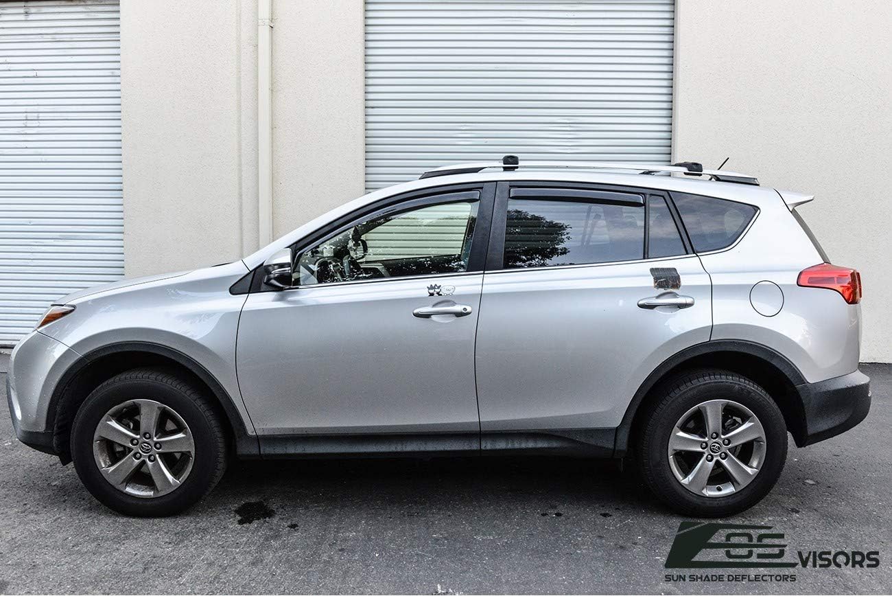 Extreme Online Store Replacement for 2013-2018 Toyota Rav4 | EOS Visors JDM in-Channel Style Smoke Tinted Side Vents Rain Guard Window Deflectors
