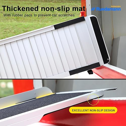 Miniatura 31 de Ruedamann Rampa para silla de ruedas de 2 pies, rampa portátil para silla de ruedas para la entrada del hogar, diseño más ancho, rampas plegables