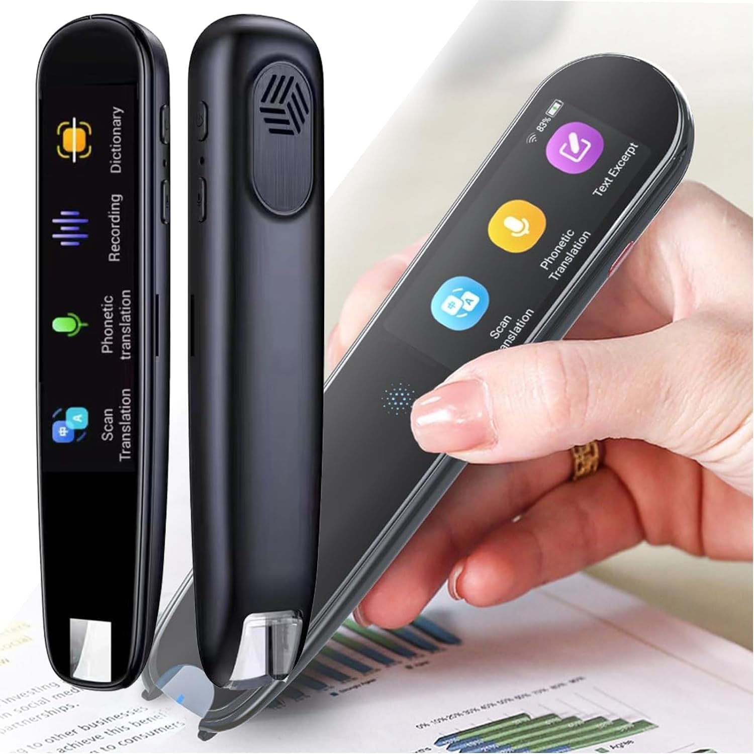 KitruiyAmigopen Multipurpose Translation Device, Amigo Pen Traductor, Amigo Pen Multipurpose Translation Device (Black)