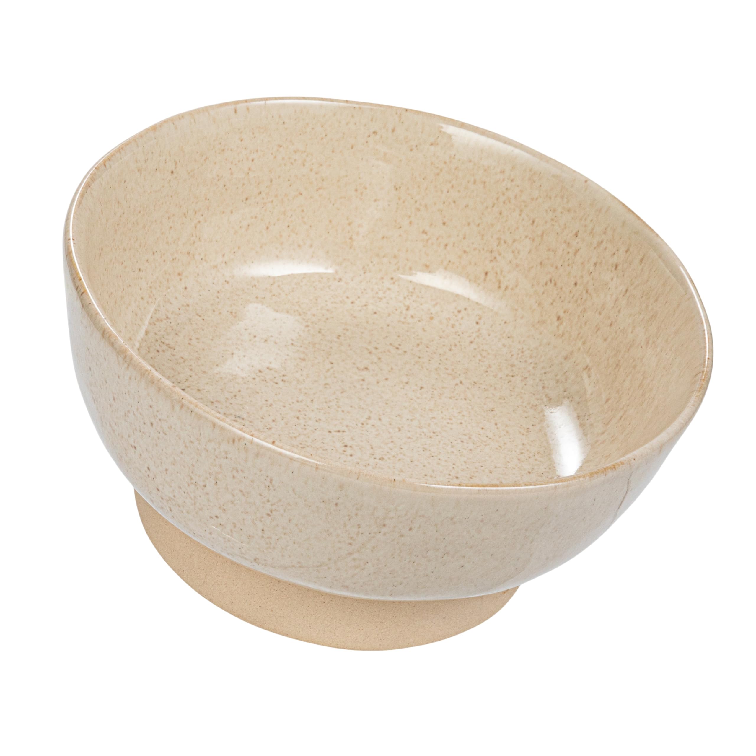 Bloomingville Stoneware Footed Bowl with Speckled Glaze, Cream