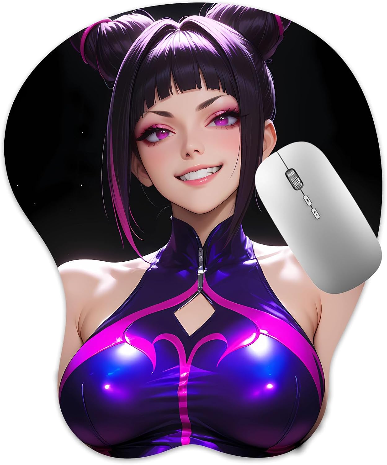 3D Mouse Pad, Oppai Mousepad with Soft Gel Wrist Rest Anime Manga Gaming Boob pad Anti-Slip Mouse Mat (Juri)