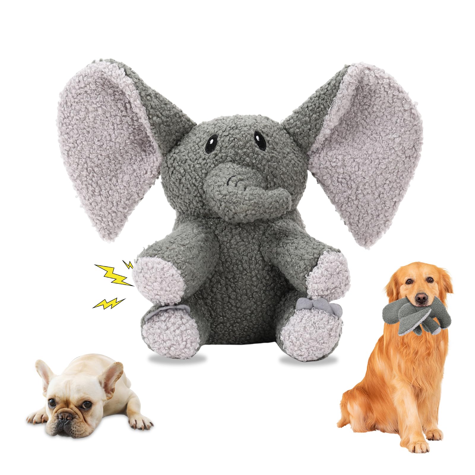 Ankinghor 3-Layered Stuffed Dog Toys for Medium Large Dogs, Large Plush Squeaky Dog Toys to Keep Them Busy for Small Medium Large Breed, Cute Animals