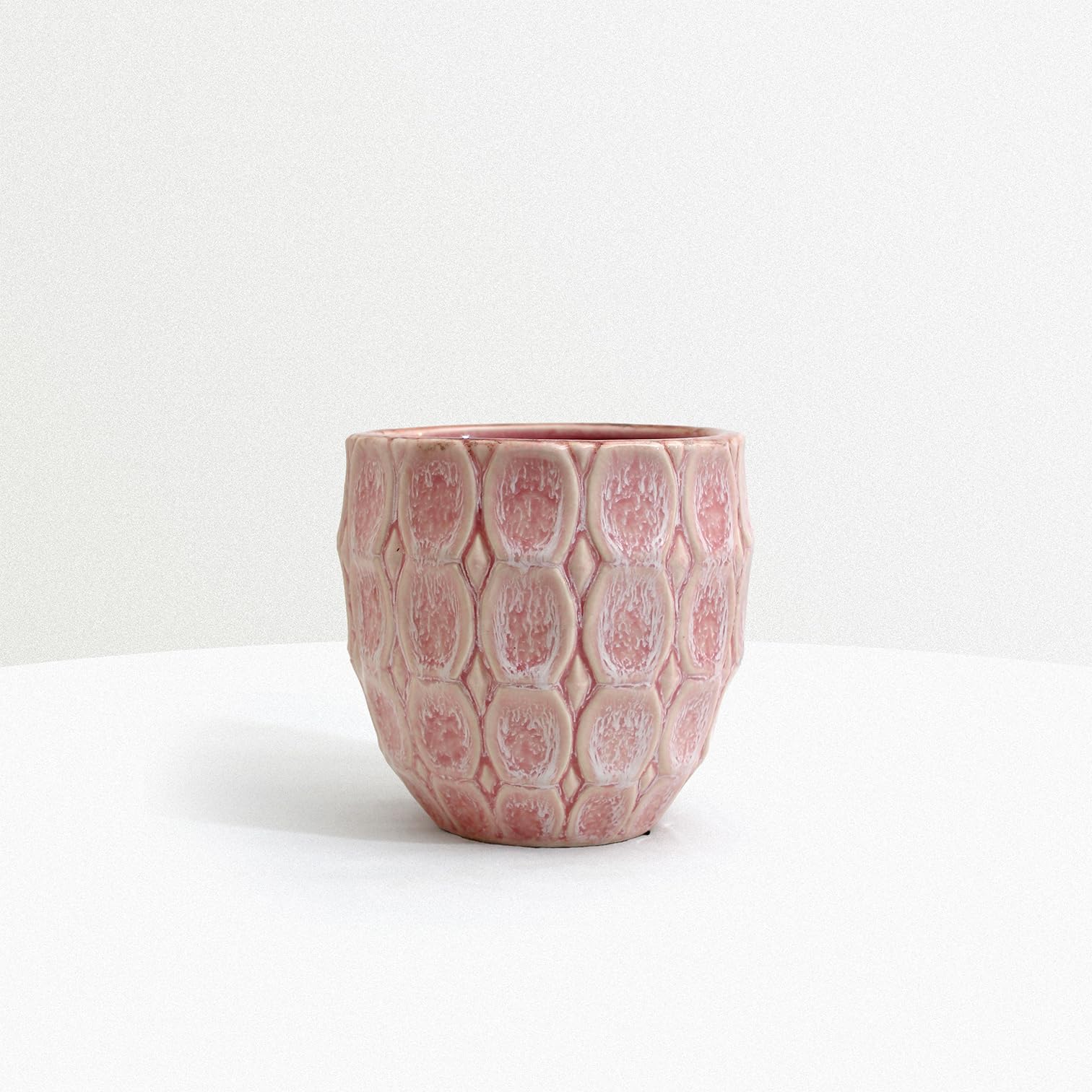 Pot de fleurs en céramique rose 14 cm pour éviter les taches d'eau