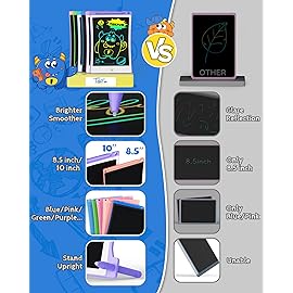 TEKFUN 10in 2 Pack LCD Writing Tablet Coloring Doodle Board Drawing Sketch Pad for Kids with Anti-Lost Stylus, Car Trip Educational Kids Toys Birthday for 3 4 5 6 7 Girls Toddlers