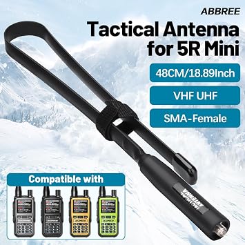 UV-5R MINI アンテナ デュアルバンド 144/430MHz 18.9インチ 折りたたみ式 CS タクティカル SMA メス ハム ラジオアンテナ Baofeng UV-5R MINI UV-5G MINI ハンドヘルド ハム 双方向ラジオ トランシーバー