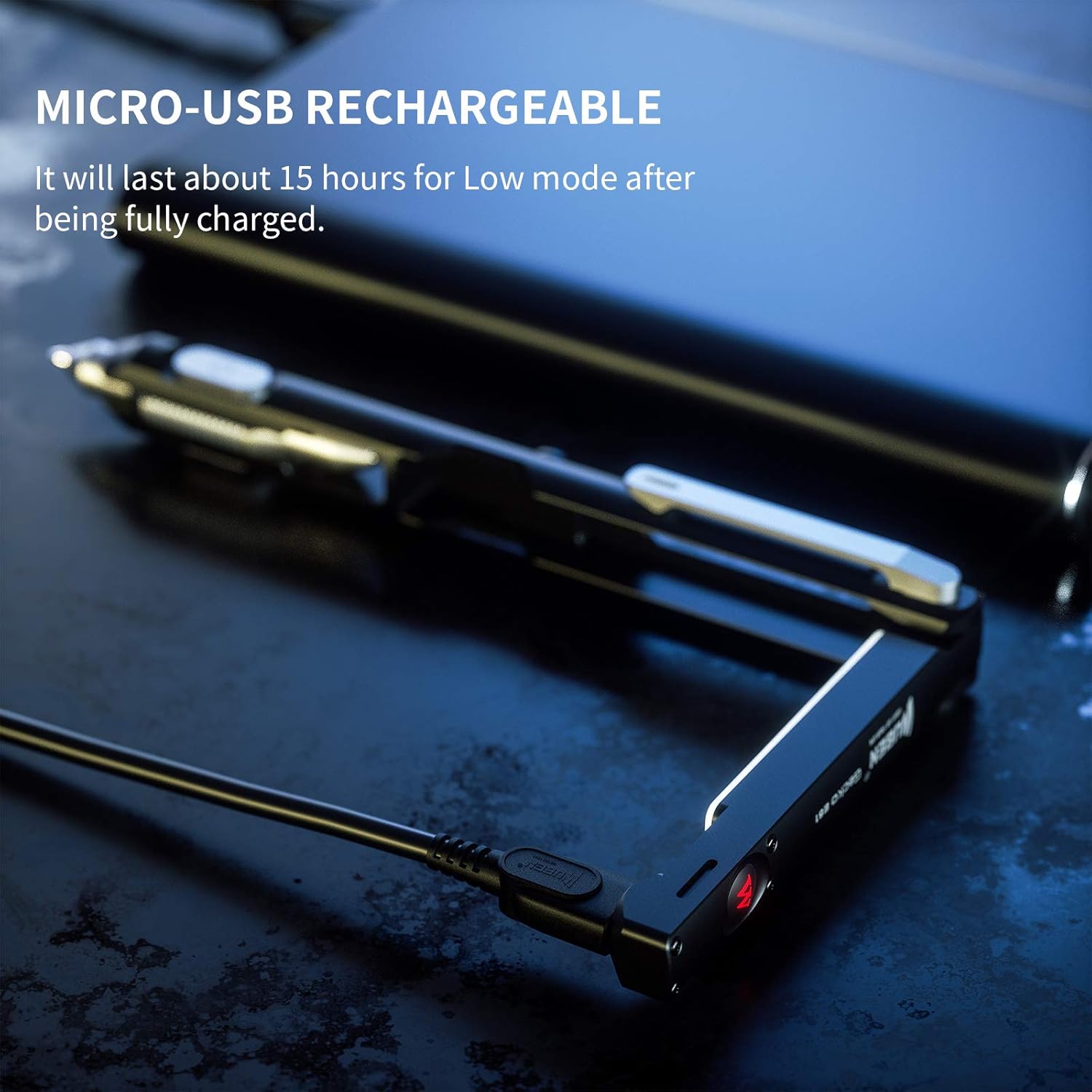 Crаzу Clеаrаnсе WUBEN E61 LED Tactical Pen Light 130 lumens IP66 Waterproof USB Charging, with high/Medium/Low/red and Blue Flashing Beacons, Suitable for Police Officers on Duty, Maintenance, Writing