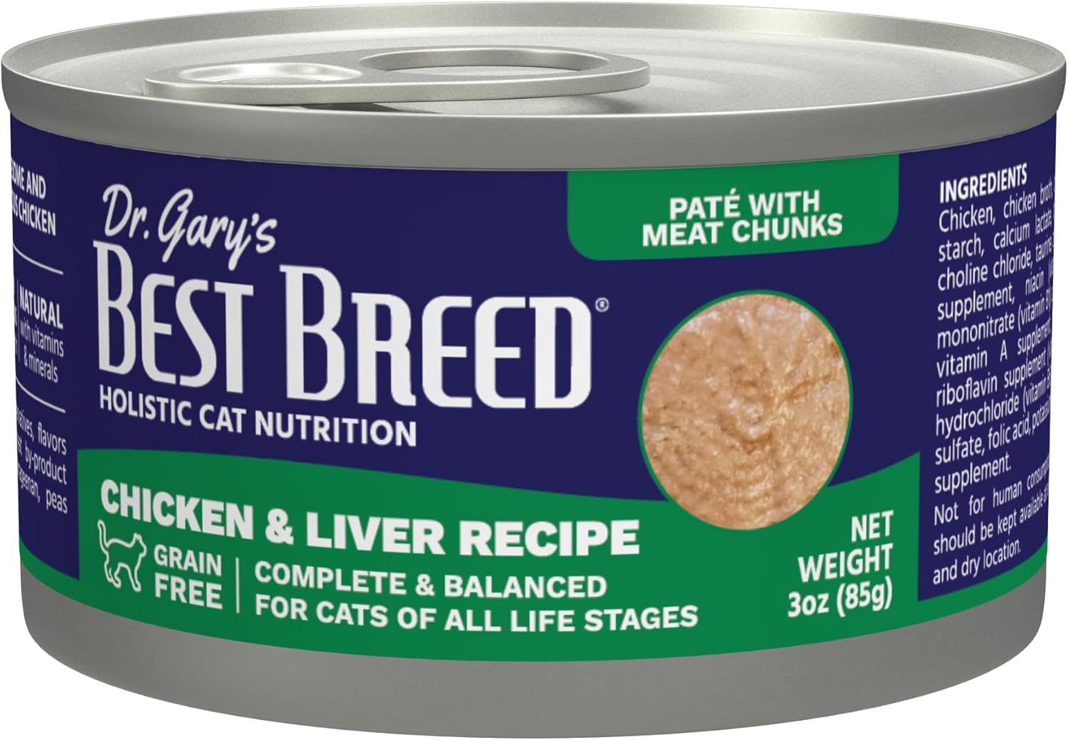 Best Breed Dr. Gary's Chicken & Liver Canned Food for Cats - 24 x 5.5 oz.