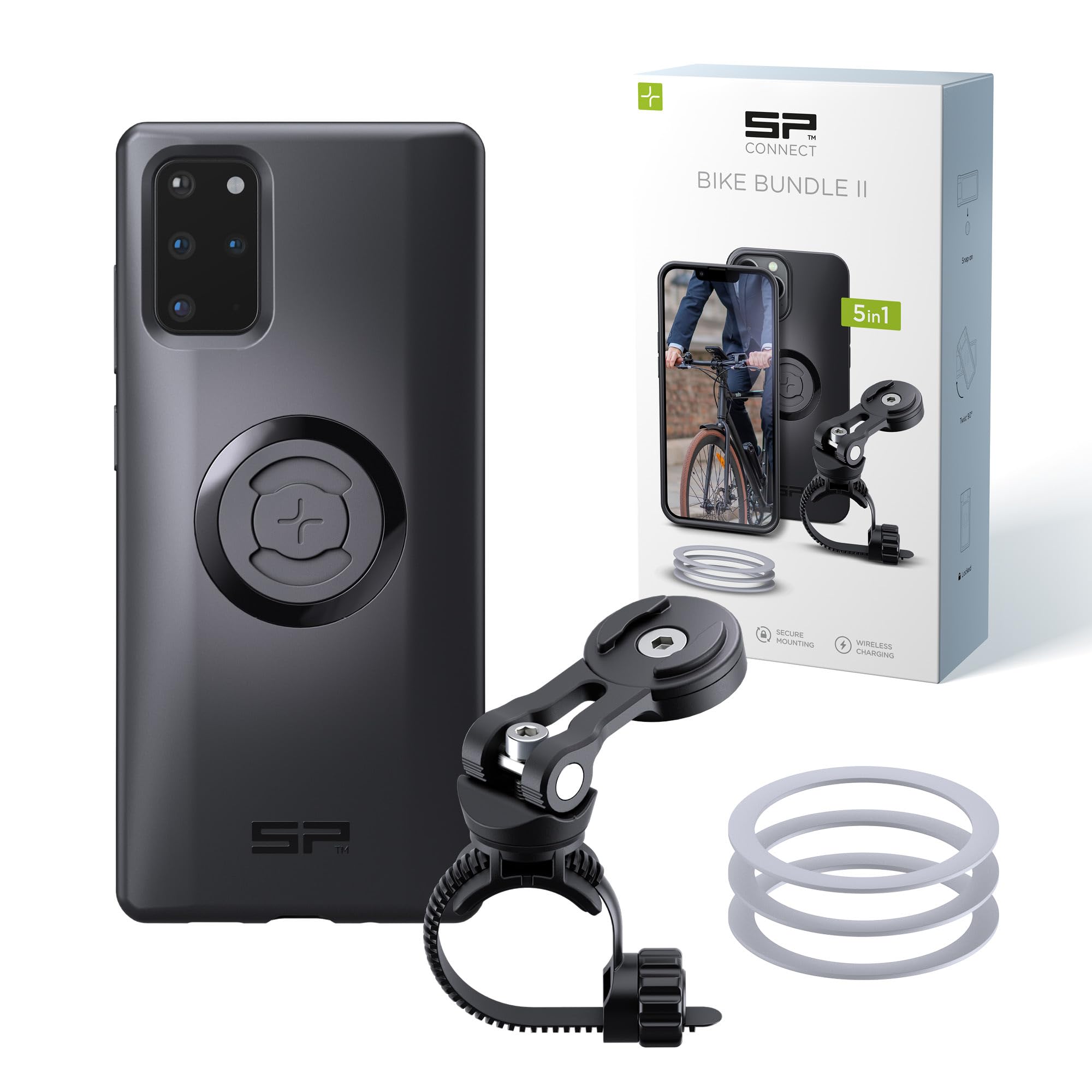 SP CONNECT Support Bike Bundle II | SPC+ | pour Samsung S20+ | Système de Montage, VTT et VTC - Protection Twist Lock, pour Les Guidons de 22-42mm - Accessoire Cyclisme