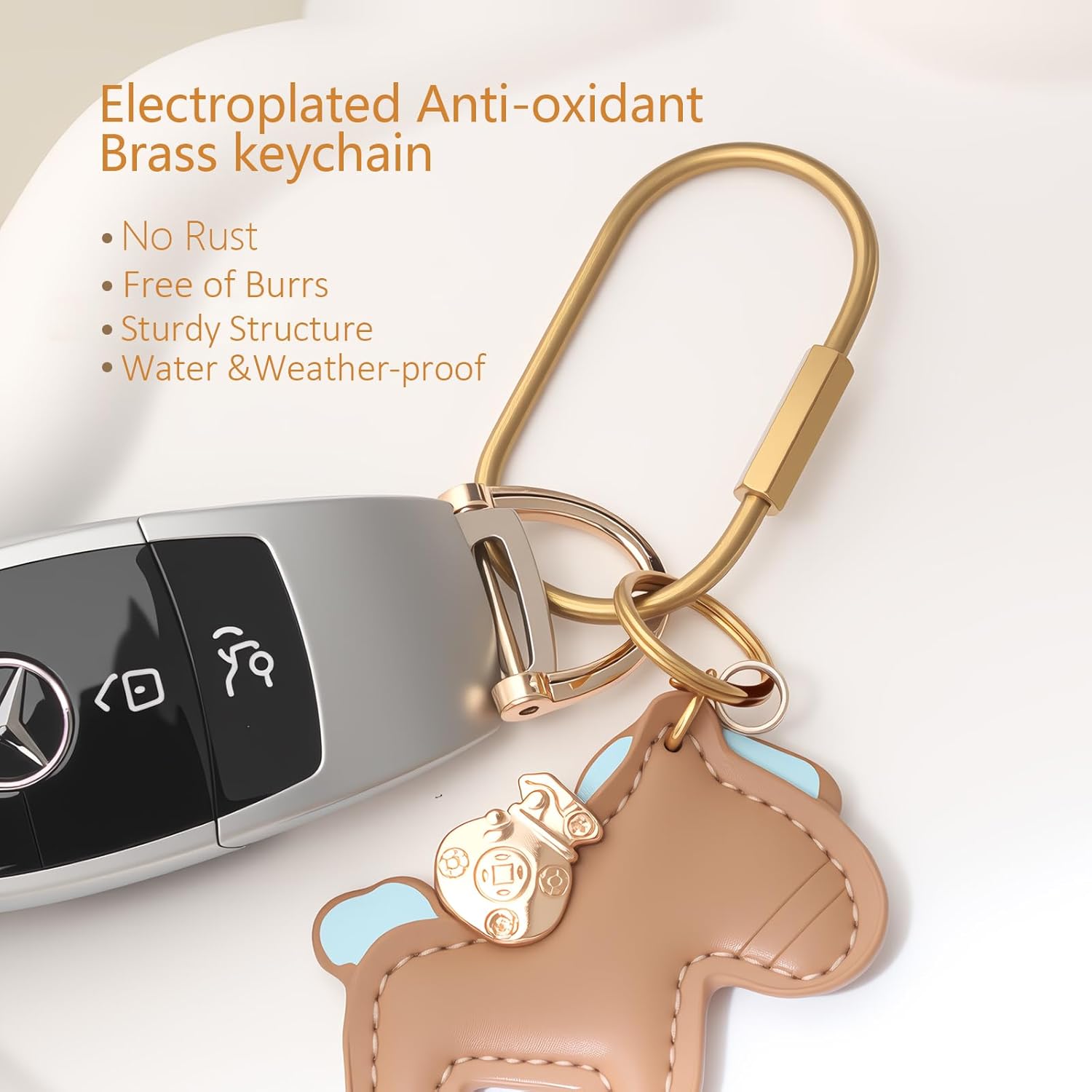 8 Pcs Gold Carabiner Keychain,Brass Locking Carabiner Key Rings,Purse Bag Charm Clip,Charm Holder with Security Screw Lock - Image 2