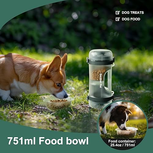 Miniatura 4 de Gardner Pet Botella de agua portátil para perros y contenedor de alimentos (49.6 onzas)  Botella de agua de viaje a prueba de fugas para perros