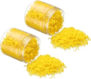 Model Flower Grass, 185ml Capacity, Fake Miniature Flower Grass Tree Sponge Yellow - (Applications: DIY Dollhouse Fairy Garden Model Railway Landscape), 2-Pieces
