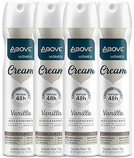 ABOVE 48 Hours Cream Antiperspirant Deodorant, Vanilla, 4 Pc - Dry Spray Deodorant for Women - Antiperspirant Spray - No Stain - Cruelty-Free
