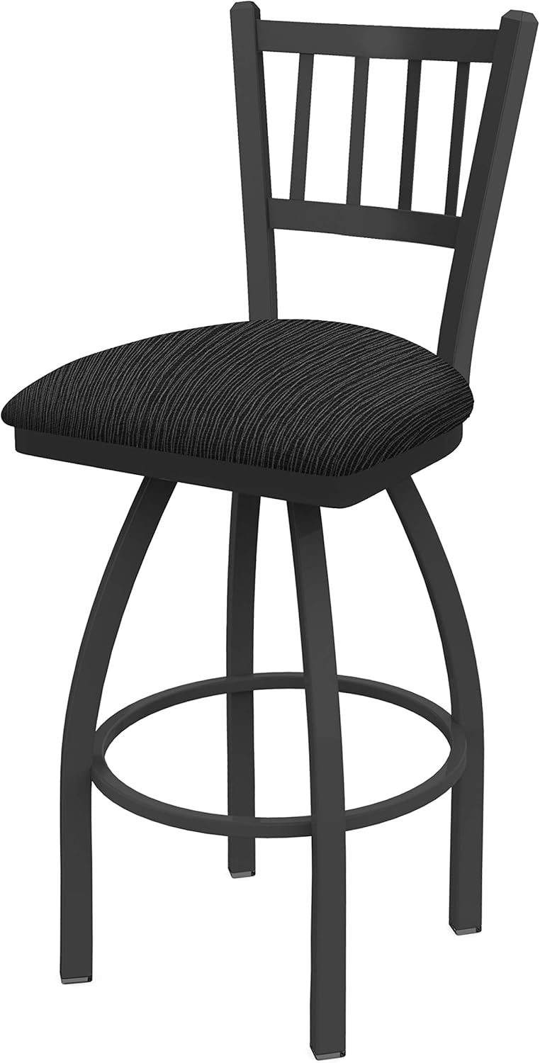 HBS 810 Contessa 30" Swivel Bar Stool with Pewter Finish and Graph Coal Seat