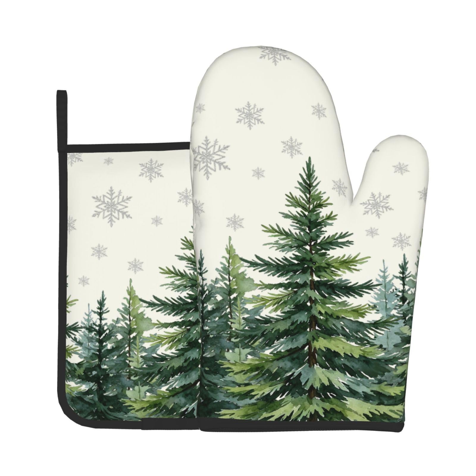 Christmas Tree Oven Mitts and Pot Holders Sets 2 Pack