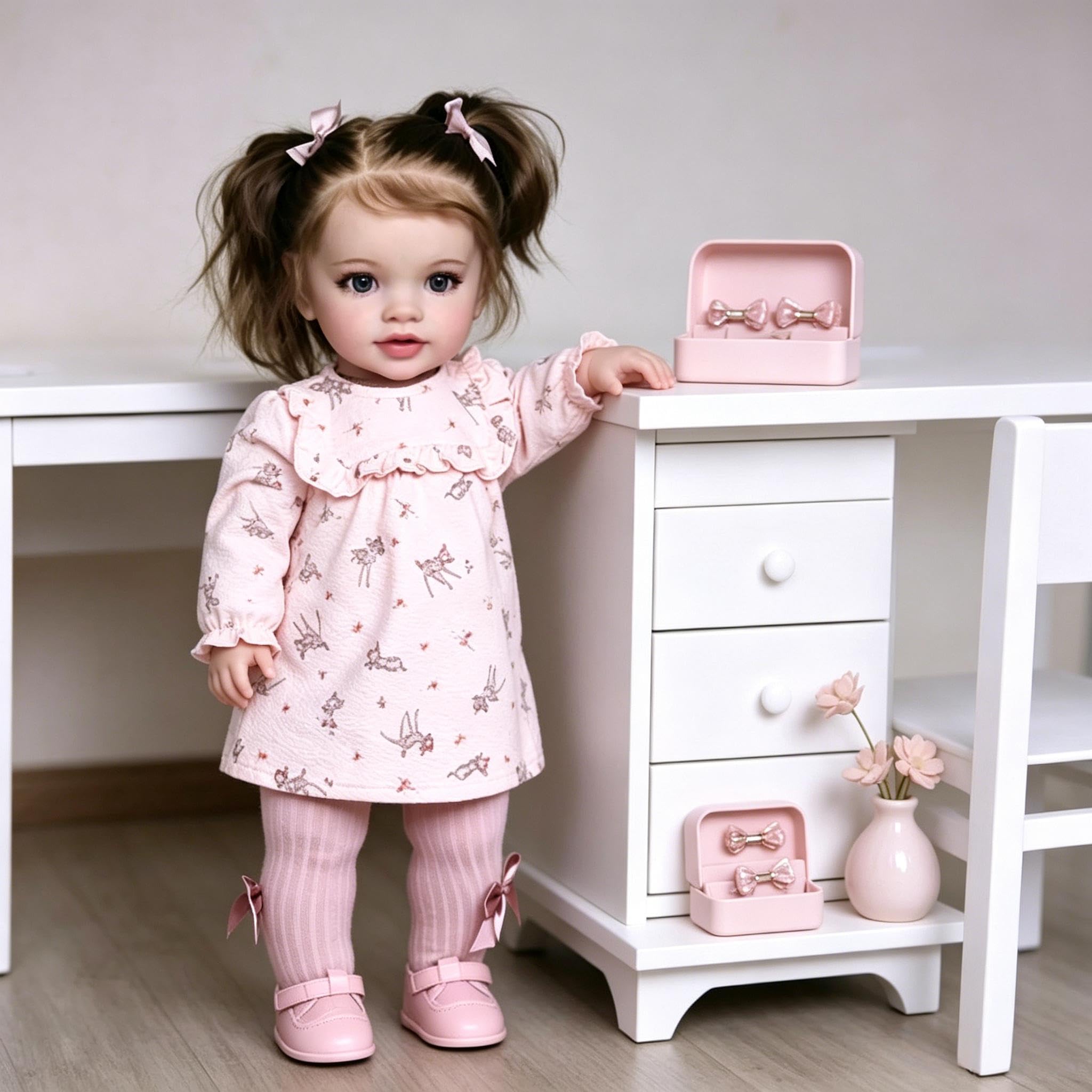 Muñeca Bebé Reborn Niña Pippa 26 Pulgadas 66 cm Muñecas Realistas Reborn Tamaño Grande Que Parecen Reales, Cuerpo De Tela Suave, Realista Muñeca Recién Nacida para Niños