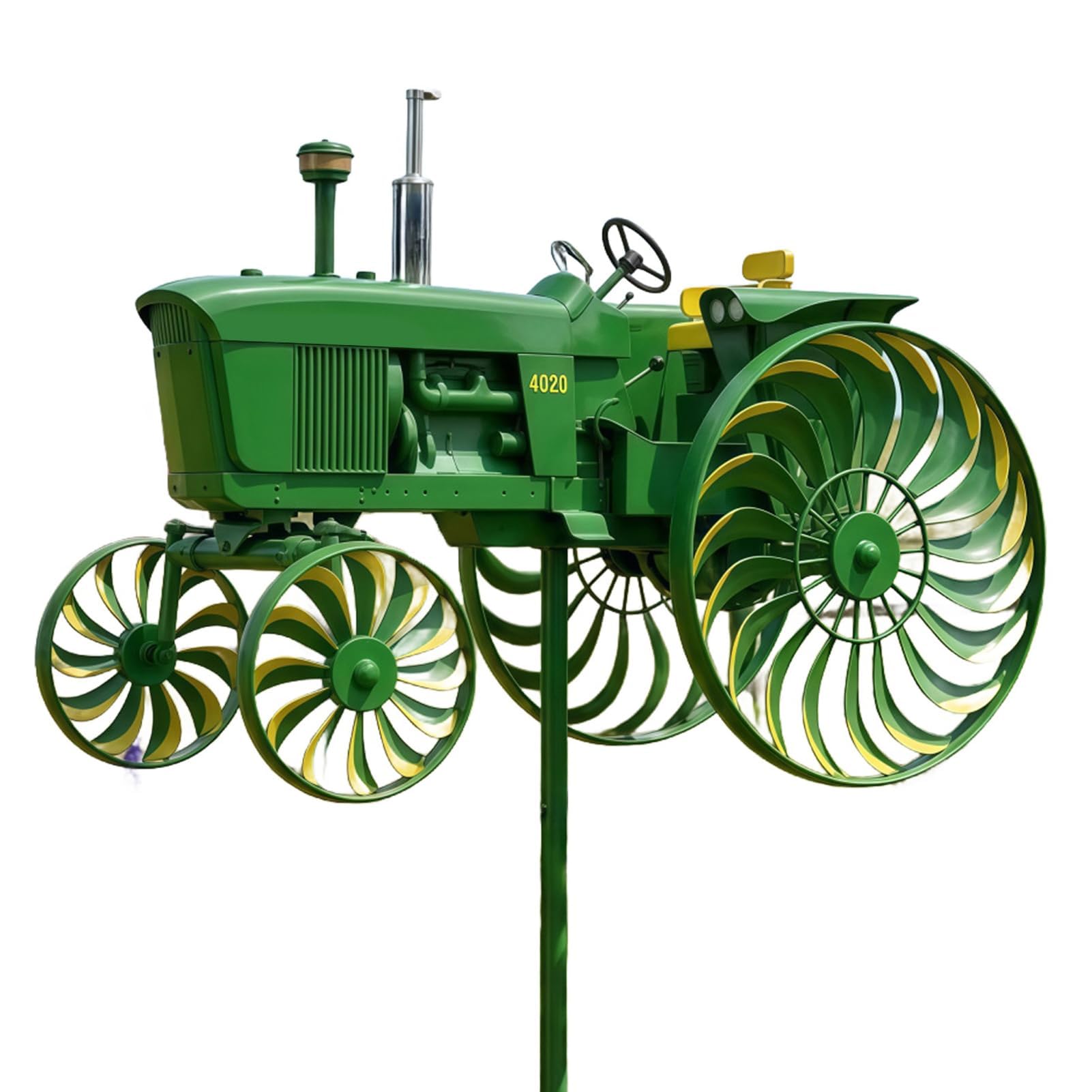 Tractor Wind Spinner for Yard, 26.8" Metal Tractor Wind Sculpture with Stake, Rustic Farmhouse Garden Ornament, Weather Resistant Kinetic Lawn Art Decor for Patio, Backyard & Farm Gift (Styles 2)