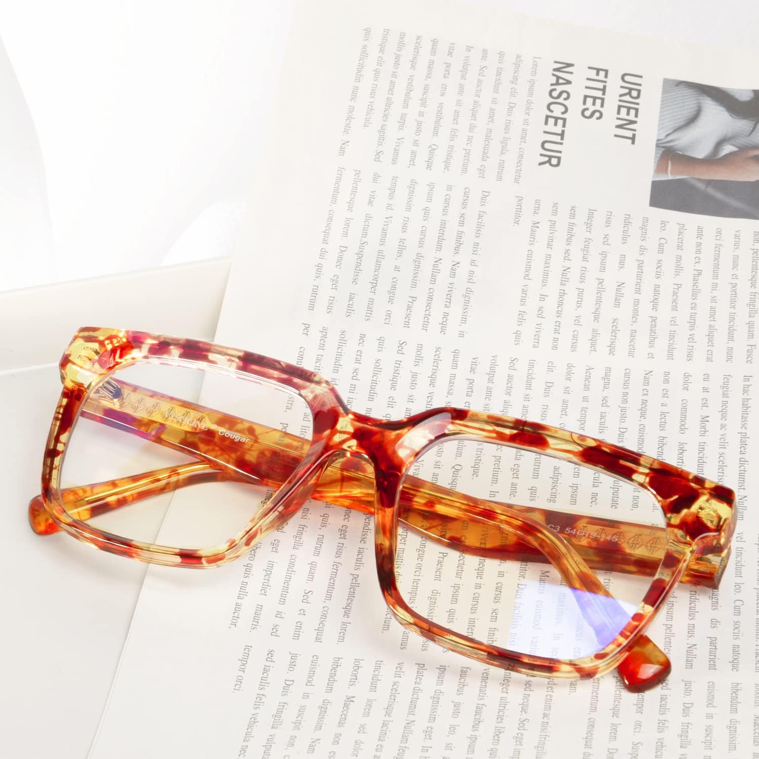 VISOONE Rectangle TR90 Blue Light Blocking Glasses Computer Eyewear with Preppy Look for Women and Men Cougar - Image 2