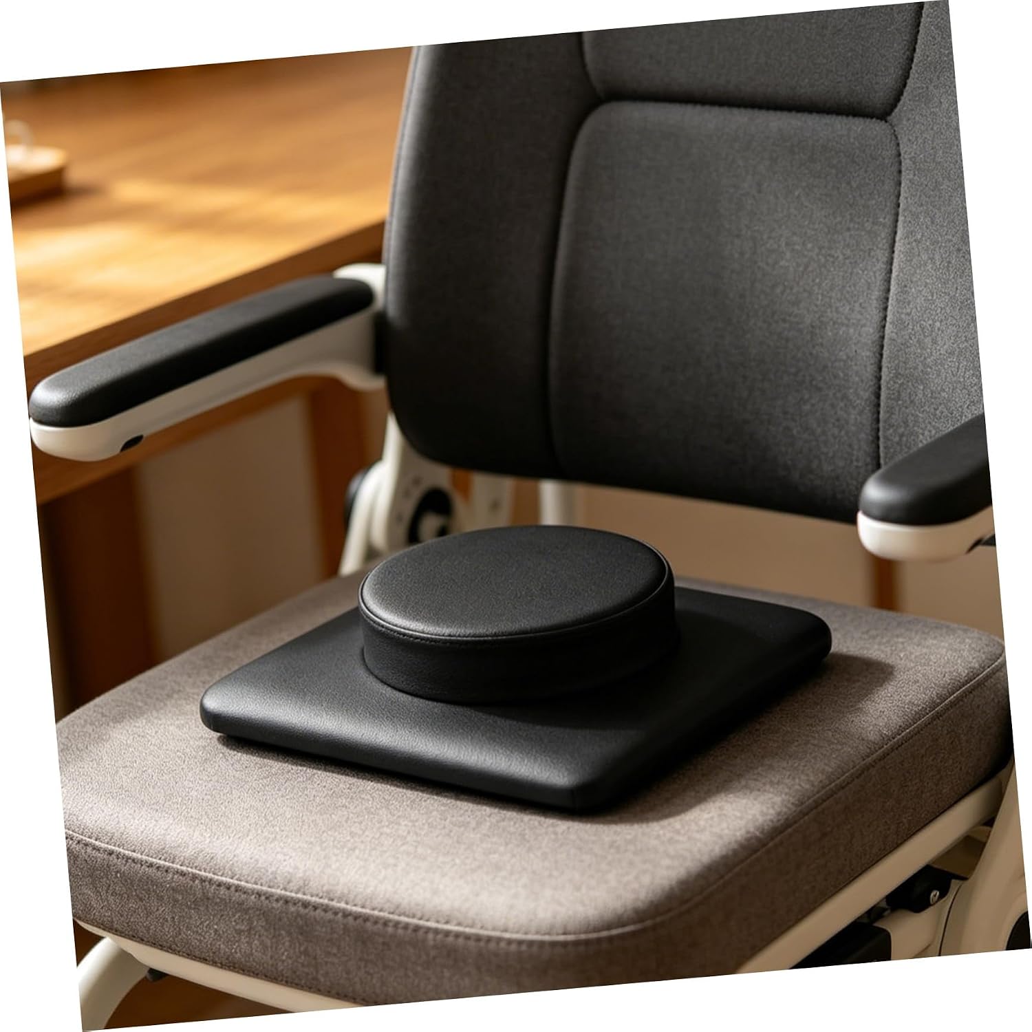 Lift Seat Cushion for Elderly Patients and Seniors, Foam Commode Chair Round Plug Cushion with Foldable Design and Anti Slip Bottom for Transfer Machines and Commode Chairs in Home