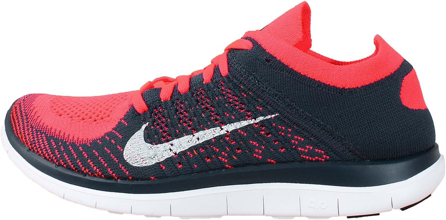 NIKE Free Flyknit 4.0 Men's Running Shoe,Navy/Red,8 D(M) US