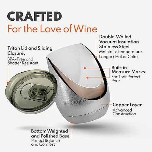 Miniatura 5 de Vaso de vino de lujo con interior de cerámica, base de corcho genuino y tapa Tritan, aislamiento al vacío de acero inoxidable avanzado