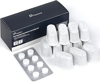 Espresso Machine Cleaning Tablets and Filters for Breville Espresso Machines (8 Tablets + 12 Filters) - 1.5 Gram Cleaning Tablets & Replacement Water Filter - Espresso Cleaner Accessories