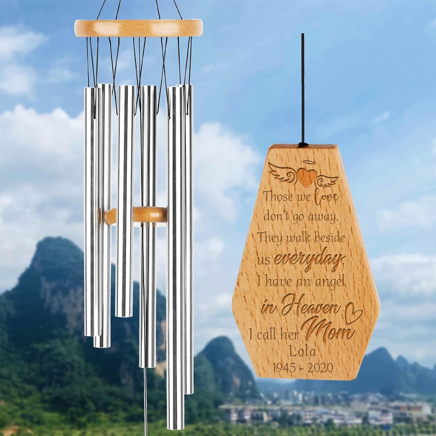 Mom Memorial Dad Wind Chimes, Wind Chimes, Memorial Gifts for Loss of Mom Dad, Sympathy Gift for Loss of Mother Father, Lost of Mommy, Lost of Daddy, in Memory of Loved One, Bereavement Gifts