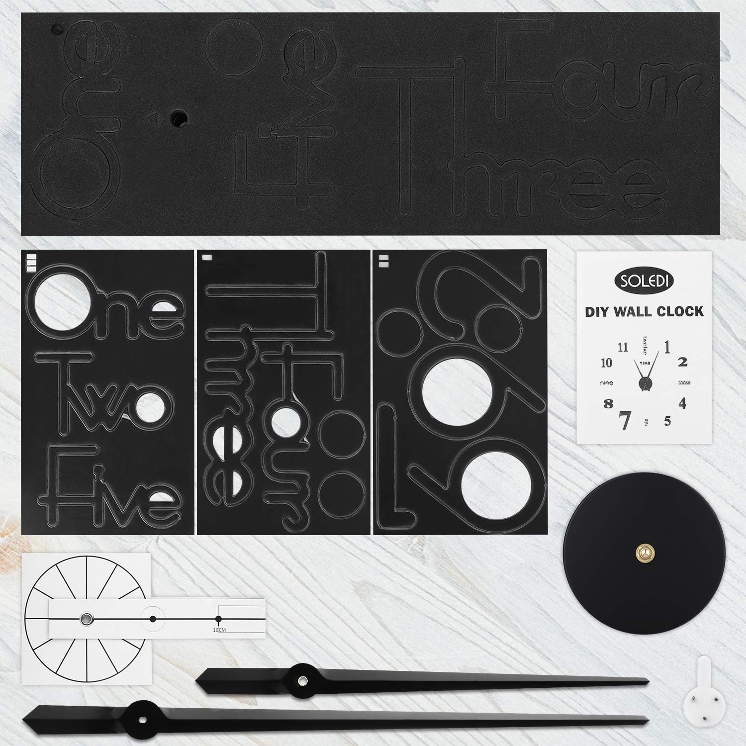 SOLEDI Wall Clock Mirror Surface Adhesive Large DIY Clock for Home Living Room Bedroom Office Decoration