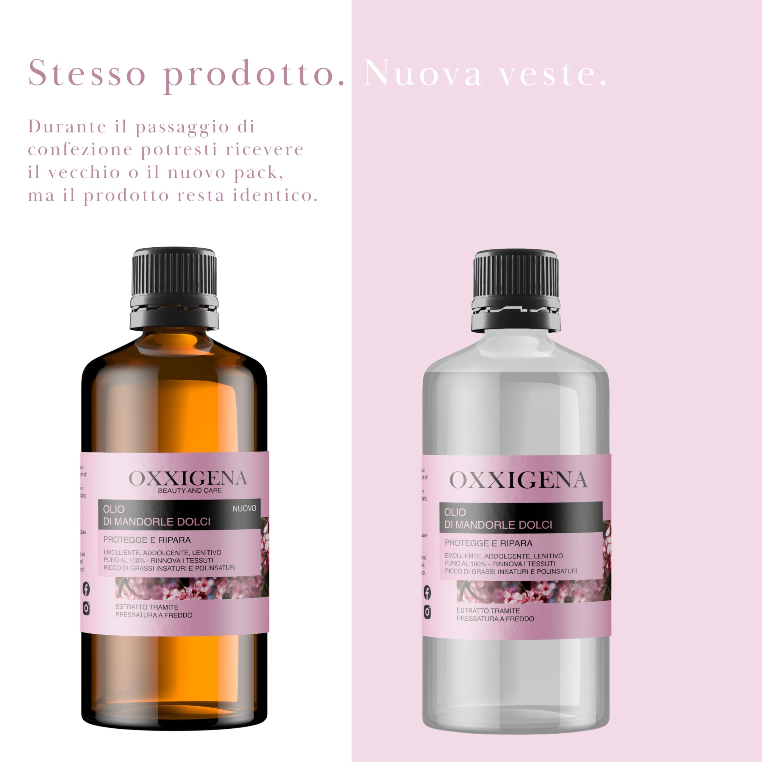 Oxxigena - Olio di Mandorle Dolci Naturale e Puro al 100%, 3 Confezioni da 1 L, Estratto a Freddo, Ideale per Massaggi Corpo, come Idratante e Struccante per la Pelle Secca e per i Capelli Crespi